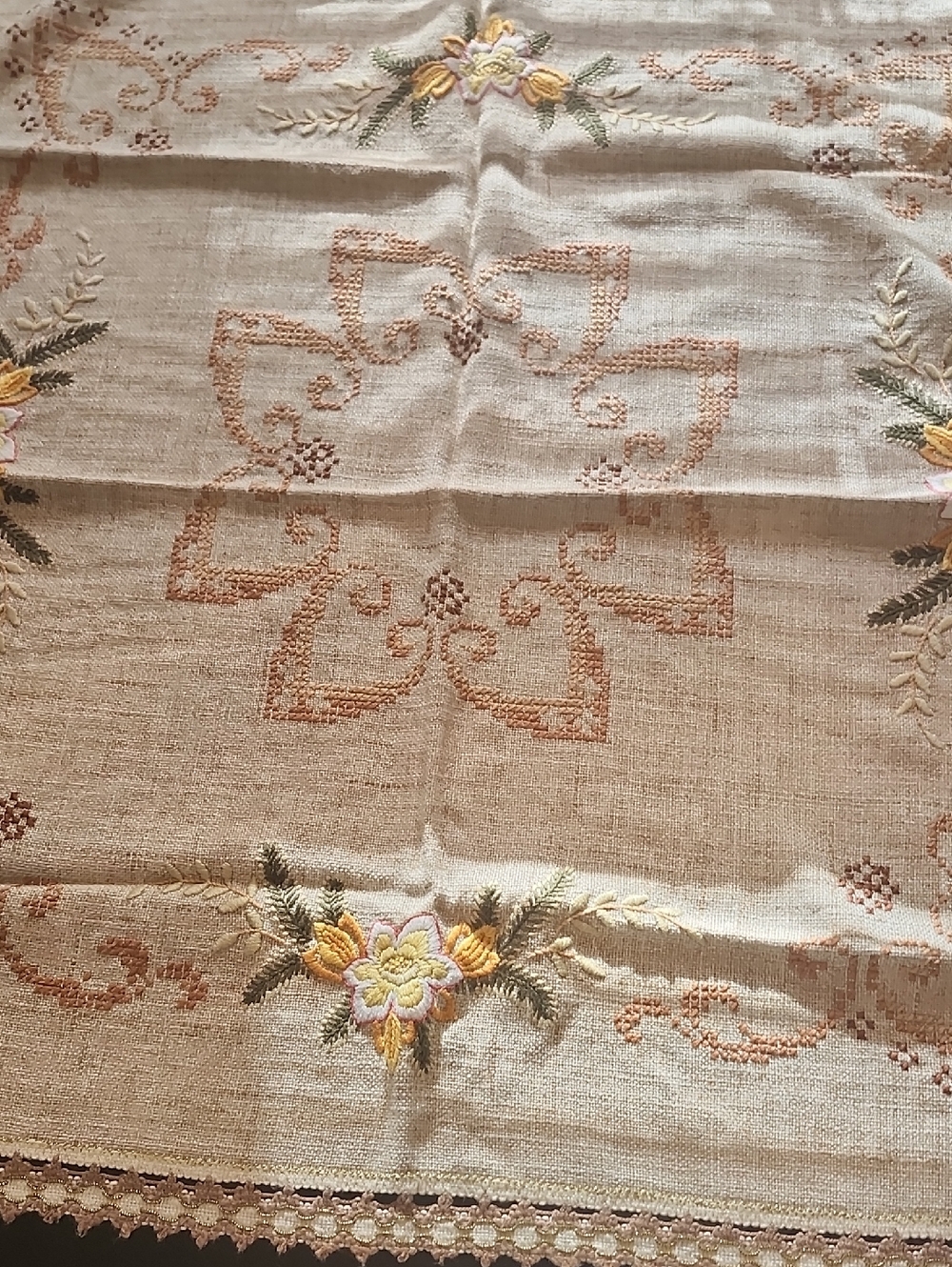 Hand Stitched German Table Cloth - Picture 3 of 8